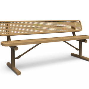 6' Bench with Back - Perforated - Portable (LTPQ300Q)