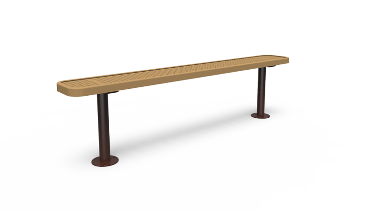 6' Bench with Back - Perforated - Surface Mount (LTPQ306Q)