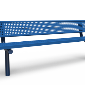 8' Bench with Back - Perforated - In-ground (LTPQ315Q)