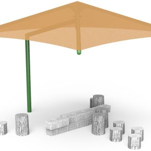 Single Post Pyramid Cantilever Play Shade (LTPSP021)