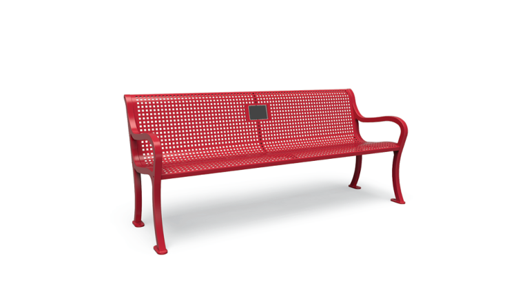 Traditional Memorial 6' Bench with back - Perforated - Portable/Surface Mount (LTPQS41Q)