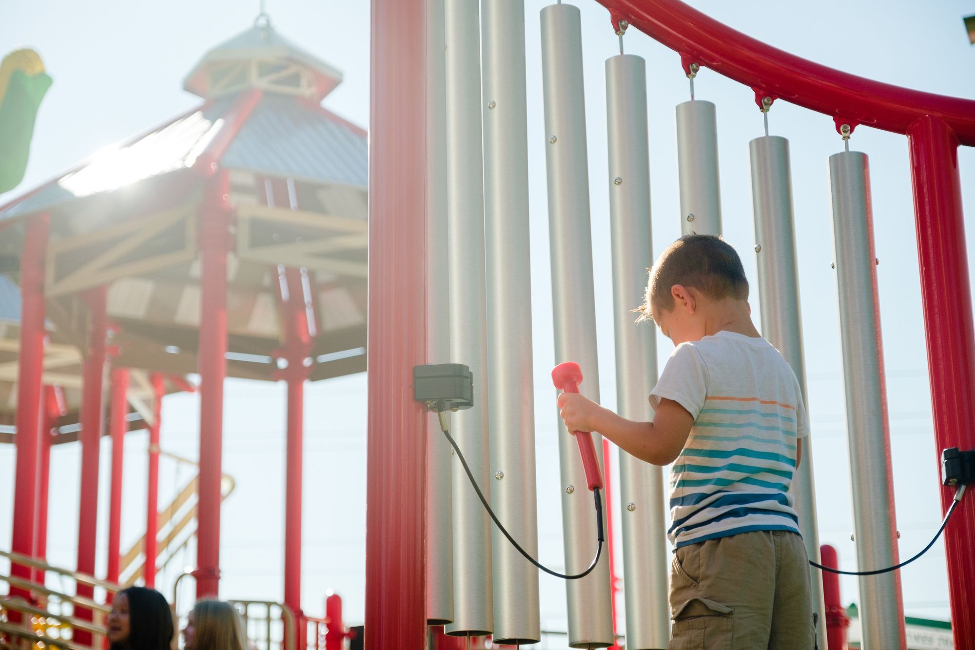 boy at adventureland park in IA