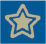 green star on blue background