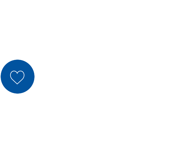 white background with blue circle with a heart in it