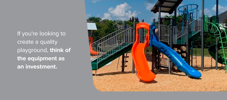 orange and blue playground slides