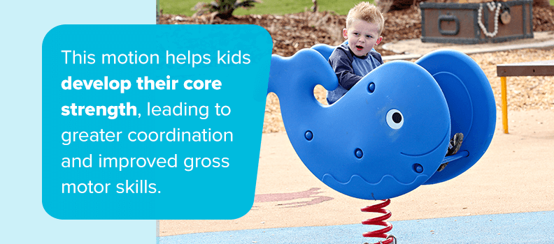 This motion helps kids develop their core strength, leading to greater coordination and improved gross motor skills.