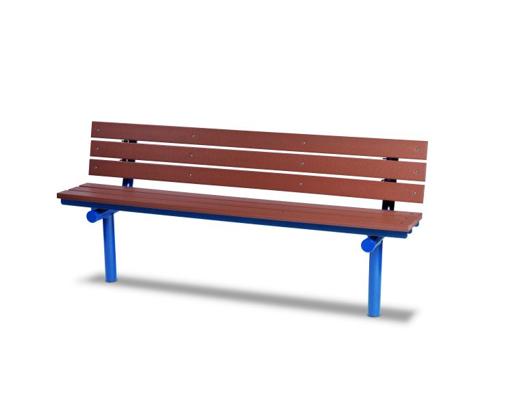 6' Recycled Plastic Plank Bench with Back - In-ground (LTGV303G)