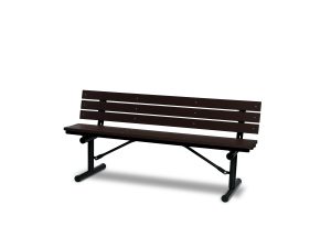6' Recycled Plastic Plank Bench with Back - Portable (LTGV301G)