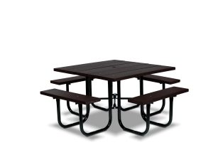 Square Recycled Plastic Table with Four Seats - Portable (LTGV140G)