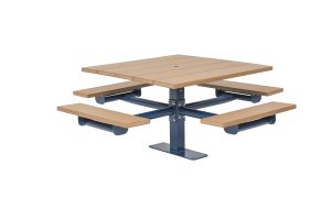 Square Recycled Plastic Table with Four Seats - Surface Mount (LTGV229G)