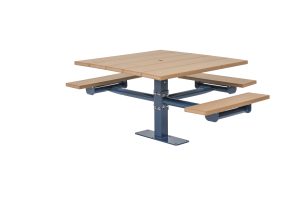 Square Recycled Plastic Table with Three Seats - Surface Mount (LTGV234G)
