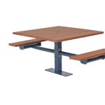 Square Recycled Plastic Table with Two Seats - Surface Mount (LTGV245G)