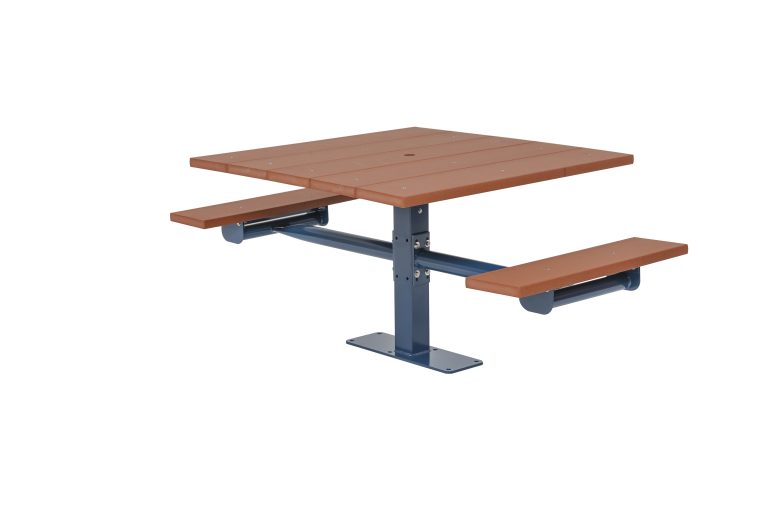 Square Recycled Plastic Table with Two Seats - Surface Mount (LTGV245G)