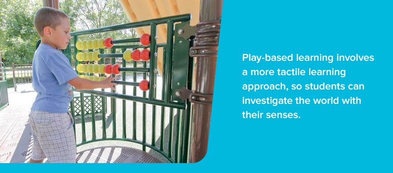 Play-based learning involves a more tactile learning approach, so students can investigate the world with their senses.