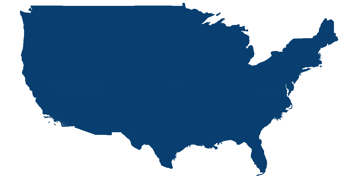 Map of the continental united States of America